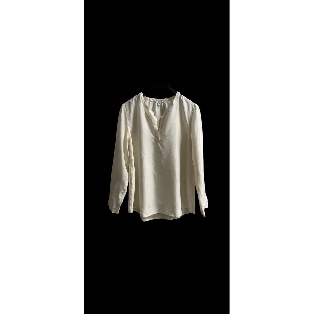 Garnet Hill Top Ivory Silk Blouse V Neck Size 18 Quiet Luxury Capsule‎ Office - Picture 12 of 13